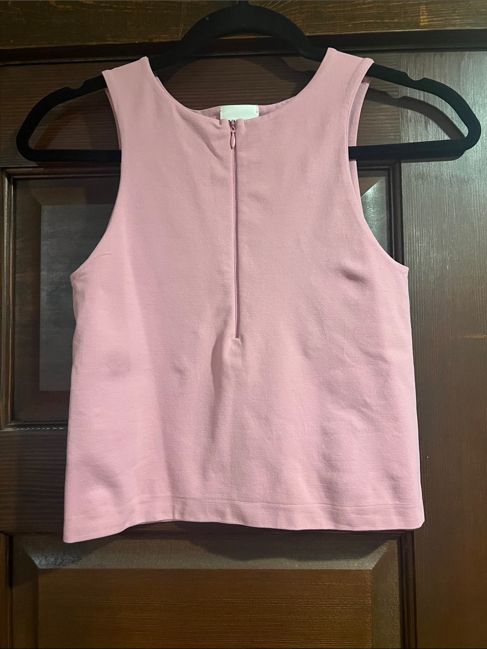 Sleeveless Pink Tank Top with Back Zip